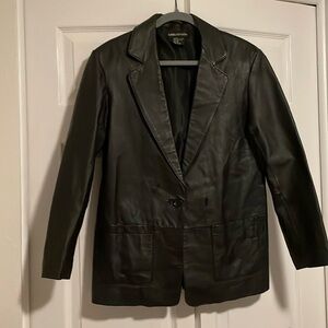❤️HP❤️Savannah Classic Black Leather Blazer